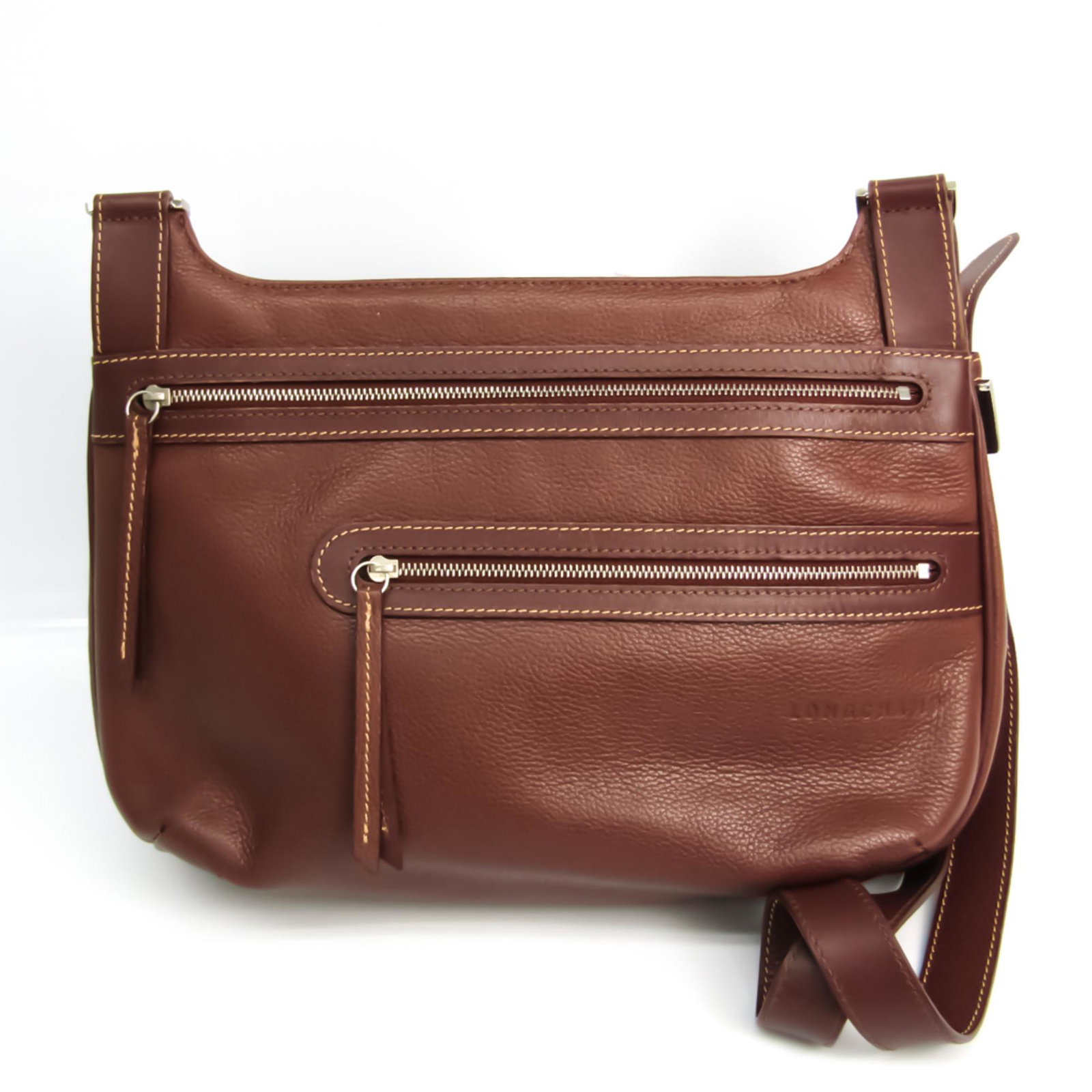 Longchamp Women's Leather Shoulder Bag Brown: Longchamp Women's Leather Shoulder Bag Brown Brand: Longchamp Country of Origin: China Type: Shoulder bag Material: Leather Leather: Color: Brown Hardware Color: Champagne gold Closure: Zipper Inner P