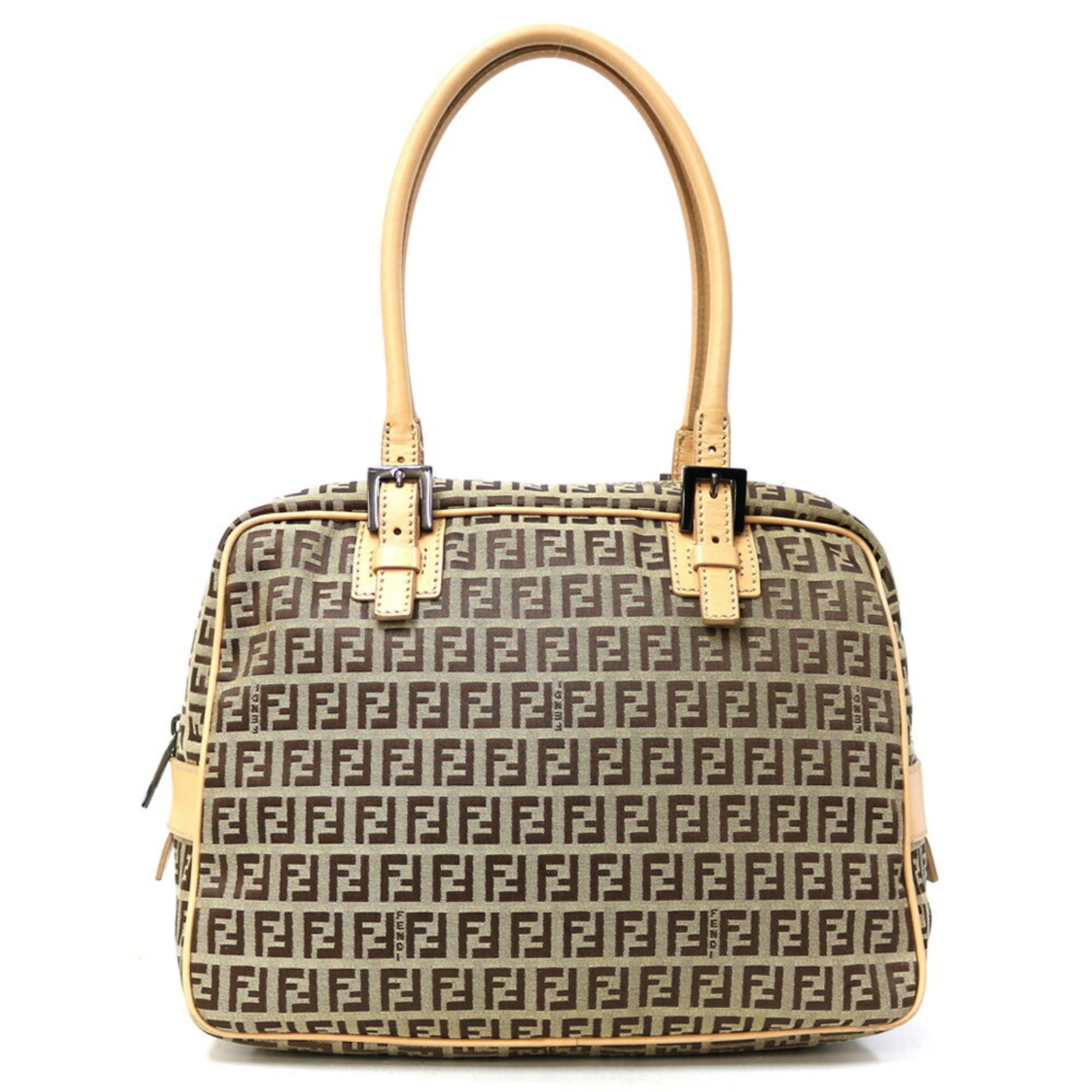 FENDI Fendi Shoulder Bag PVC Beige Brown Women's Men's: FENDI Fendi Shoulder Bag PVC Beige Brown Women's Men's Brand: Fendi Line: Zucchino Country of Origin: Italy Type: Shoulder bag Material: PVC PVC: Color: Beige Brown Closure: Zipper Inner Pocket: Zippe
