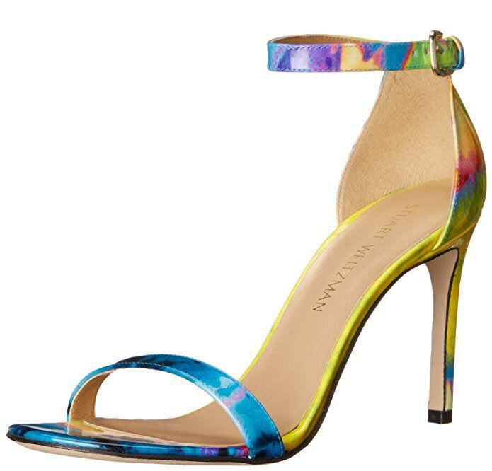 Stuart Weitzman Walkway Paintball Ankle Strap Sandal Heels N5017 Size 9 M: Stuart Weitzman Walkway Paintball Ankle Strap Sandal Heels N5017 Size 9 M Model: Walkway Style: Sandals Heel Style: Slim Heel Height: High (3-3.9 in) Type: Heel Features: Ankle Strap Upper Material: P