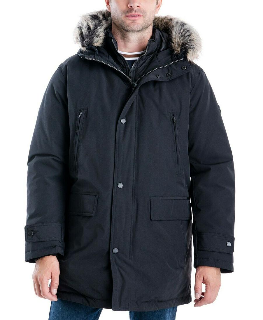 Michael Kors Men's Navy Hooded Bib Snorkel Parka B9107 Size 3XL: Michael Kors Men's Navy Hooded Bib Snorkel Parka B9107 Size 3XL Brand: Michael Kors Outer Shell Material: Polyester Size Type: Big & Tall Type: Jacket Size: 3XL Color: Blue Model: H2622 Style: Parka F
