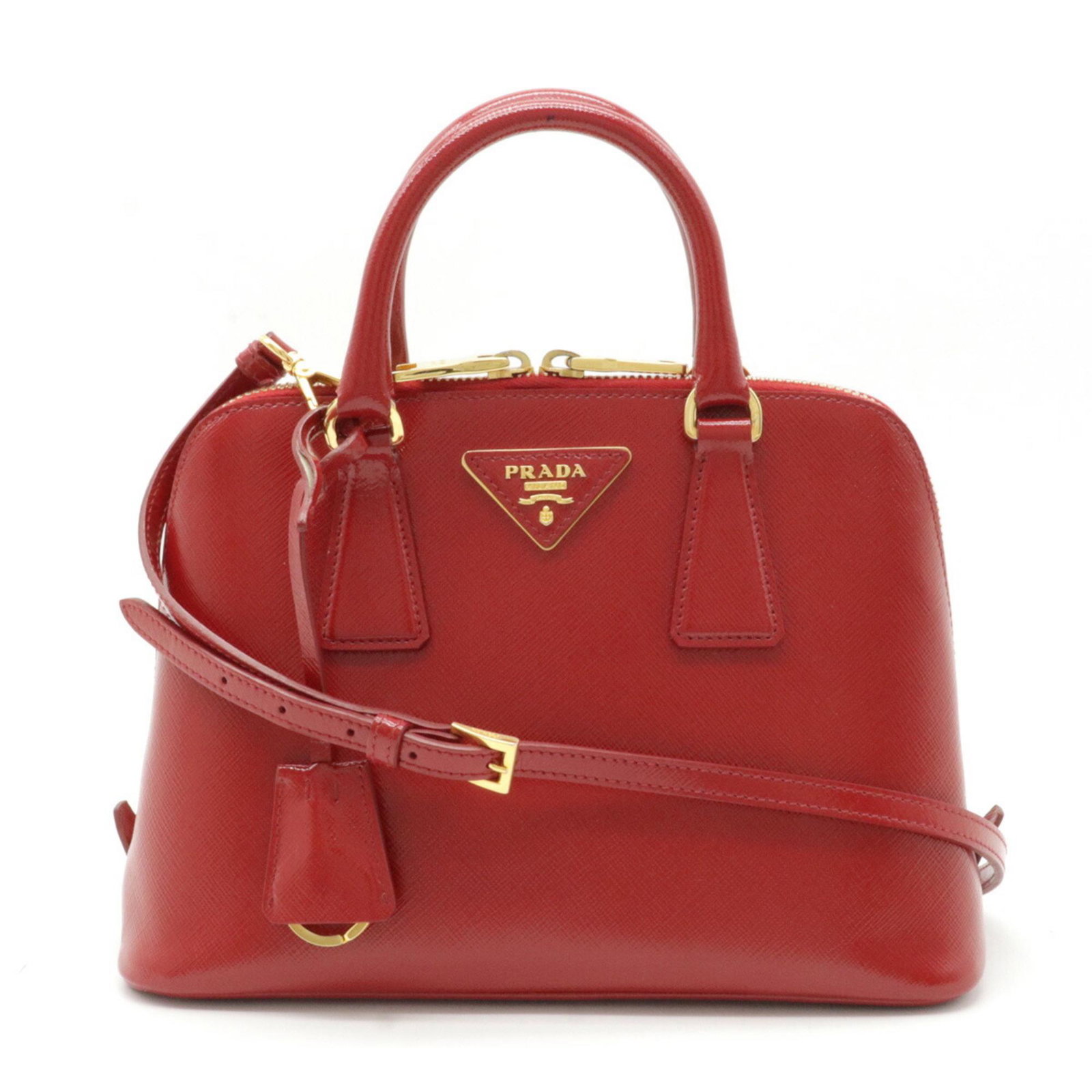 PRADA Prada promenade handbag shoulder bag SAFFIANO VERNIC patent leather ROSSO red BL0838: PRADA Prada promenade handbag shoulder bag SAFFIANO VERNIC patent leather ROSSO red BL0838 Brand: Prada Line: Saffiano Type: Handbag Shoulder bag Material: Saffiano Saffiano: Color: Red color Inner Po