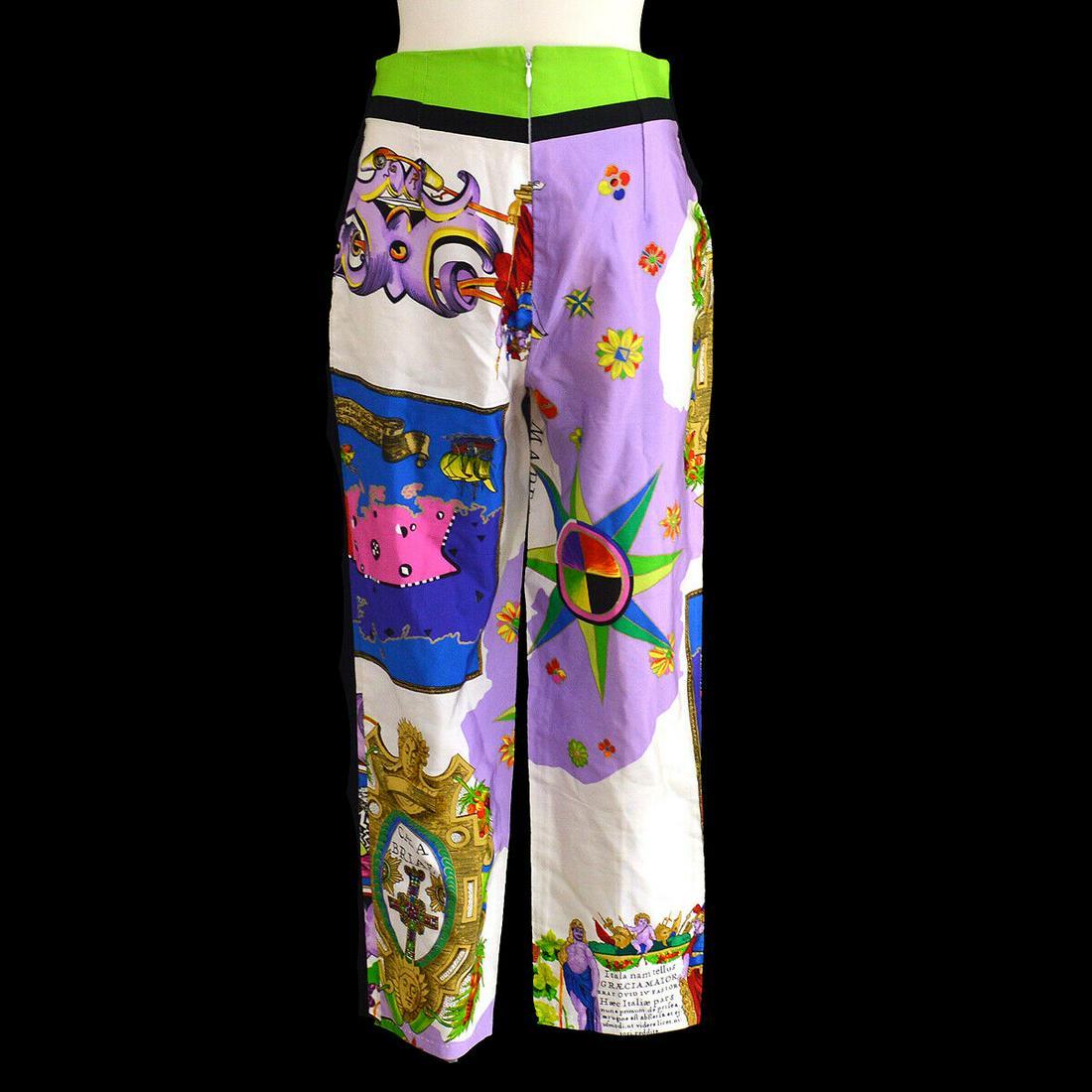 GIANNI VERSACE Medusa Long Pants Trousers Multi-color #42 Italy: GIANNI VERSACE Medusa Long Pants Trousers Multi-color #42 Italy Size: # 42 Style: Pants Material: 97% Cotton 3% Elastane Type: Pants Color: Multi-color Vintage: Yes Rise: Mid Closure: Zip Inseam: Long