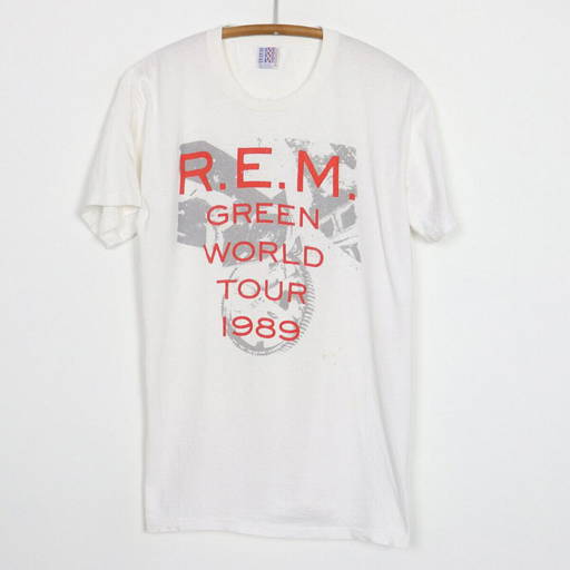 Vintage 1989 REM Green World Tour Shirt (0858L) on Jan 14, 2023