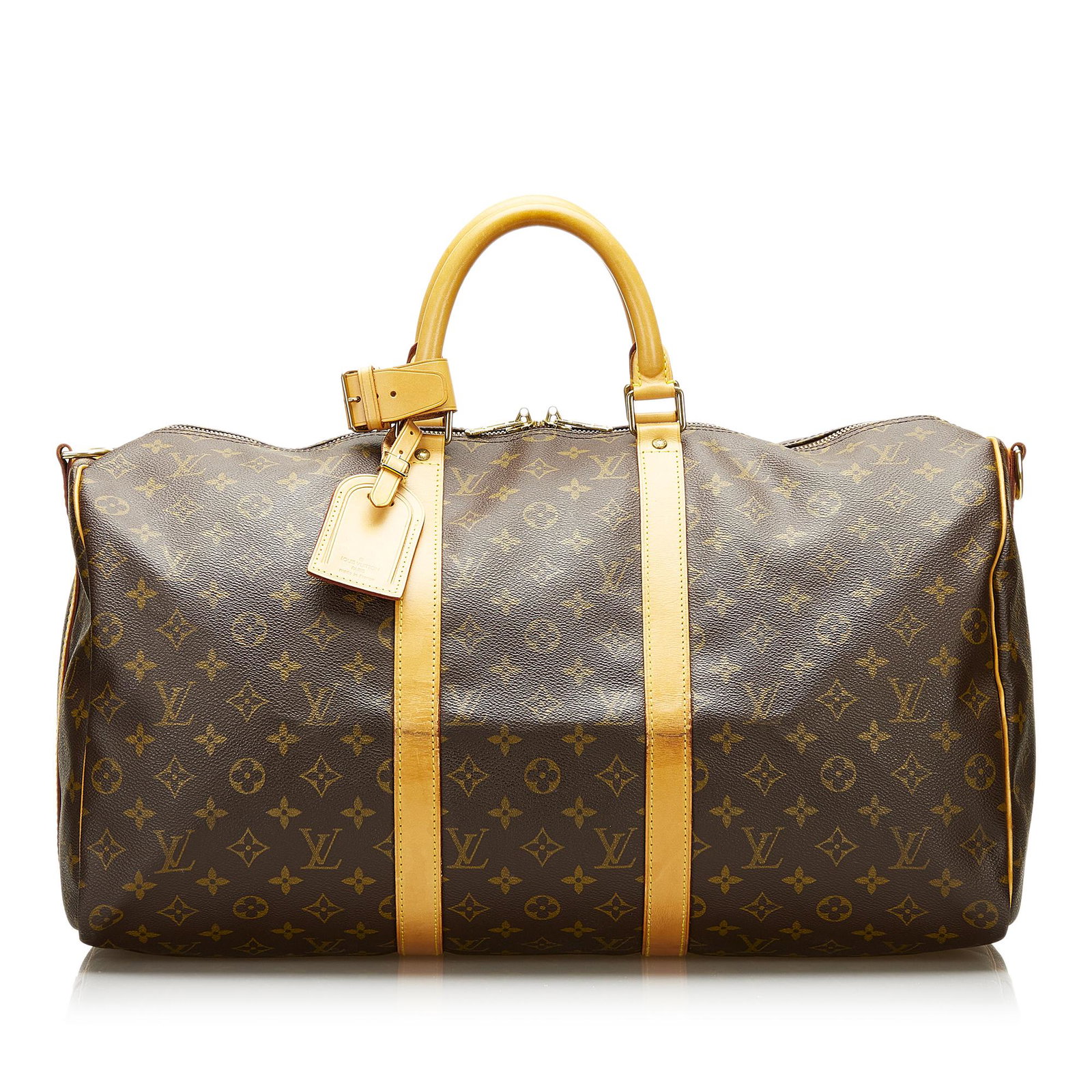 Louis Vuitton Monogram Keepall Bandouliere 50: Louis Vuitton Monogram Keepall Bandouliere 50 The Keepall Bandouliere 50 features a monogram canvas body rolled leather handles a detachable shoulder strap and a top zip closure. Brand: Louis Vuitton 