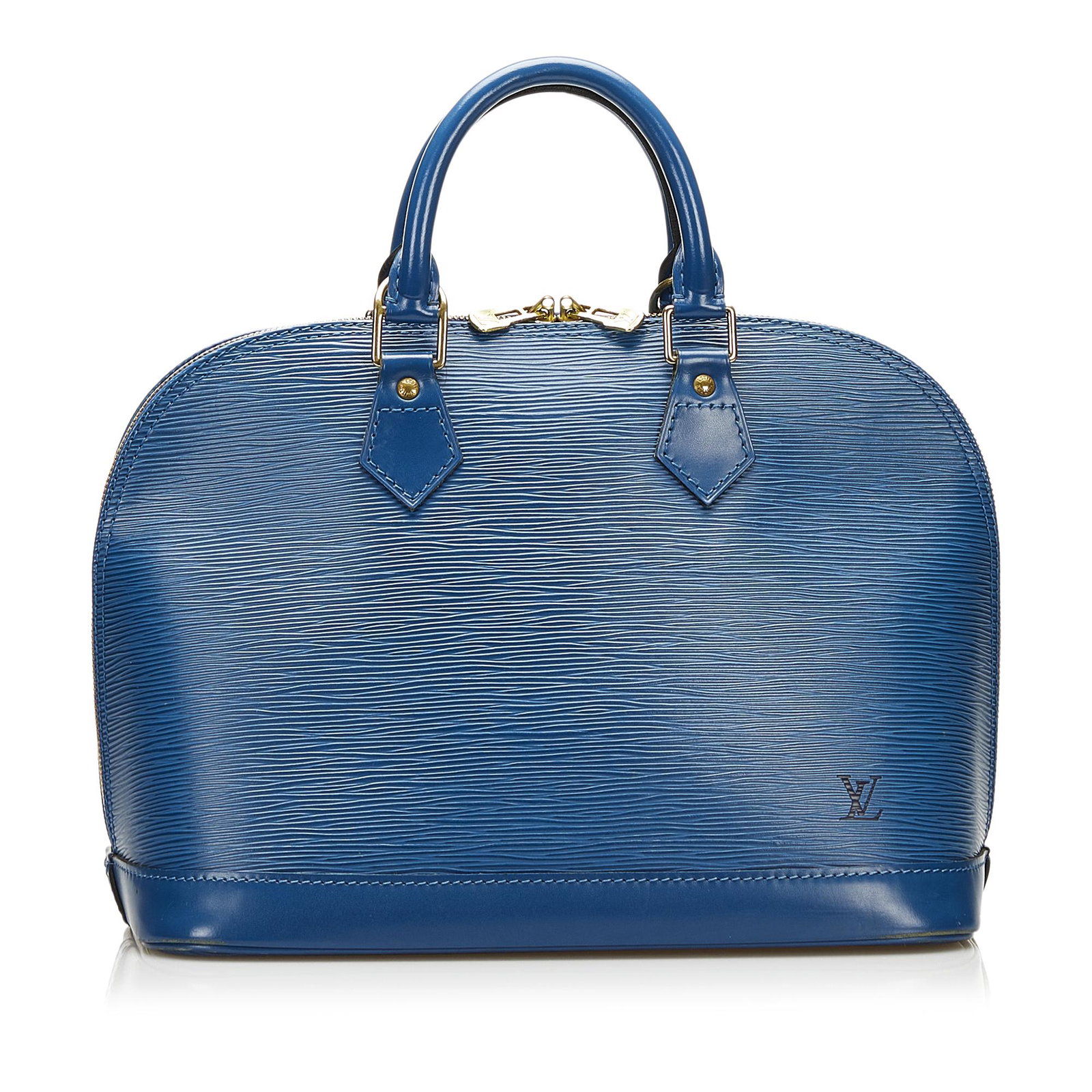 Louis Vuitton Epi Alma PM: Louis Vuitton Epi Alma PM The Alma PM features an epi leather body rolled leather handles a top zip closure and an interior slip pocket. Brand: Louis Vuitton Model: Epi Alma PM Origin: France Category