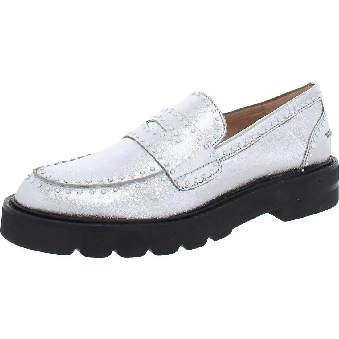 Stuart Weitzman N6945 Womens Silver Parker Embellished Penny Loafers Size US 8B: Stuart Weitzman N6945 Womens Silver Parker Embellished Penny Loafers Size US 8B Brand: Stuart Weitzman Type: Casual Closure: Slip On Us Shoe Size: 8B Color: Silver Model: Penny Style: Loafer Theme: Me