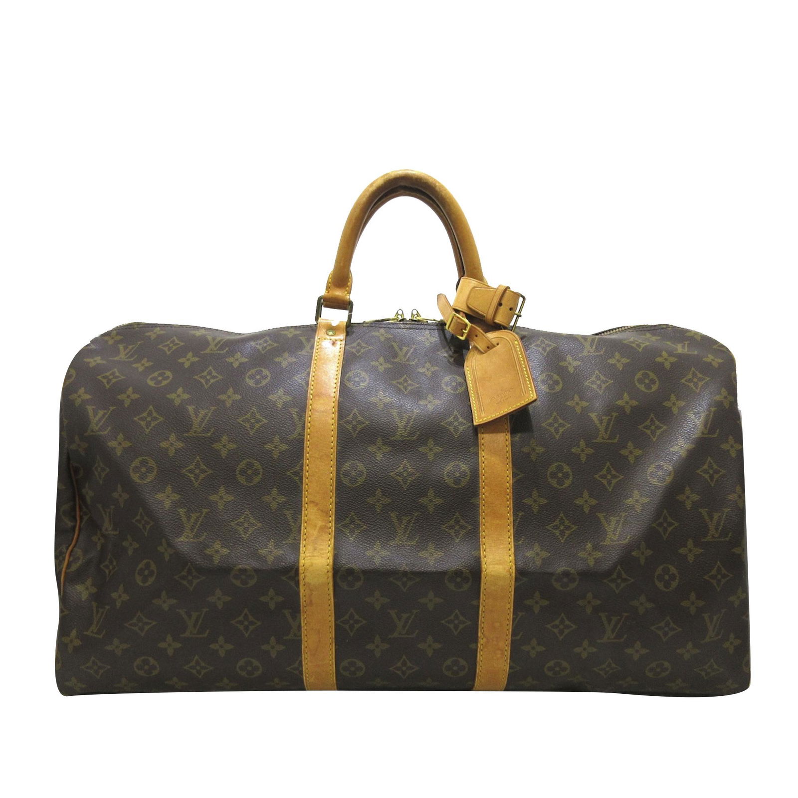 Louis Vuitton Monogram Keepall 55: Louis Vuitton Monogram Keepall 55 The Keepall 55 features a monogram canvas body rolled leather handles and a top zip closure. Brand: Louis Vuitton Model: Monogram Keepall 55 Origin: France Category: