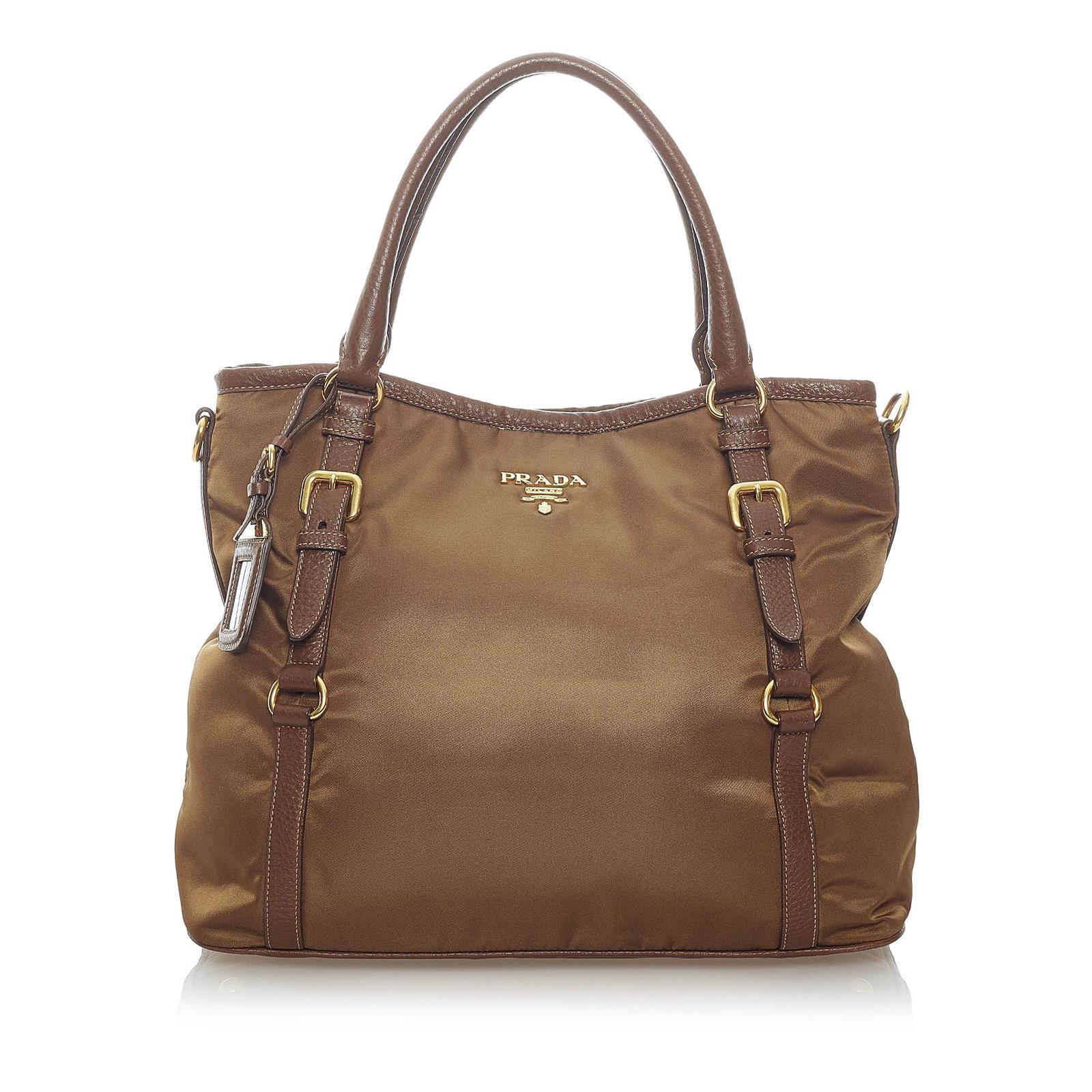 Prada Tessuto Tote Bag: Prada Tessuto Tote Bag This tote bag features a nylon body with leather trim rolled leather handles an open top and an interior zip pocket. Brand: Prada Model: Tessuto Tote Bag Origin: Italy Category: