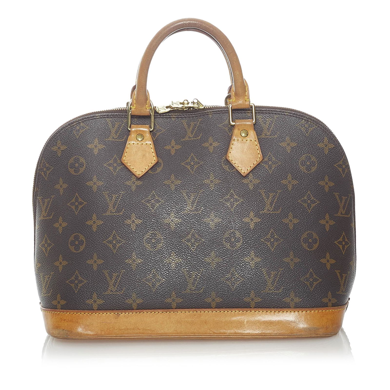 Louis Vuitton Monogram Alma PM: Louis Vuitton Monogram Alma PM The Alma PM features a monogram canvas body rolled leather handles a leather bottom a top zip closure and an interior slip pocket. Brand: Louis Vuitton Model: Monogram A