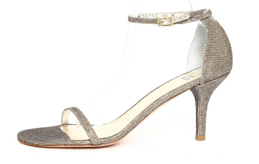 Stuart Weitzman Women's Metallic Ankle Strap Sandals N3390 Size 10.5 M: Stuart Weitzman Women's Metallic Ankle Strap Sandals N3390 Size 10.5 M Character: Silver Us Shoe Size: 10.5 Color: Gold / Silver Heel Height: High (3 in. and Up) Brand: Stuart Weitzman Type: Sandal Mo