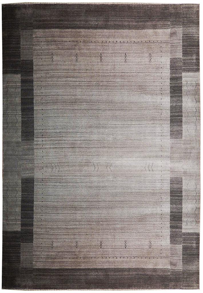 8' x 10' Ivory Loom Knotted Viscose Wool Blend Modern Rug 74541: 8' x 10' Ivory Loom Knotted Viscose Wool Blend Modern Rug 74541 Size in Feet: Width: 8 x Length: 10 Size in Inches: Width:96 in x Length: 120 in Colors: Ivory Brown Weave: 100% Handmade Pile: 3/8 Wool
