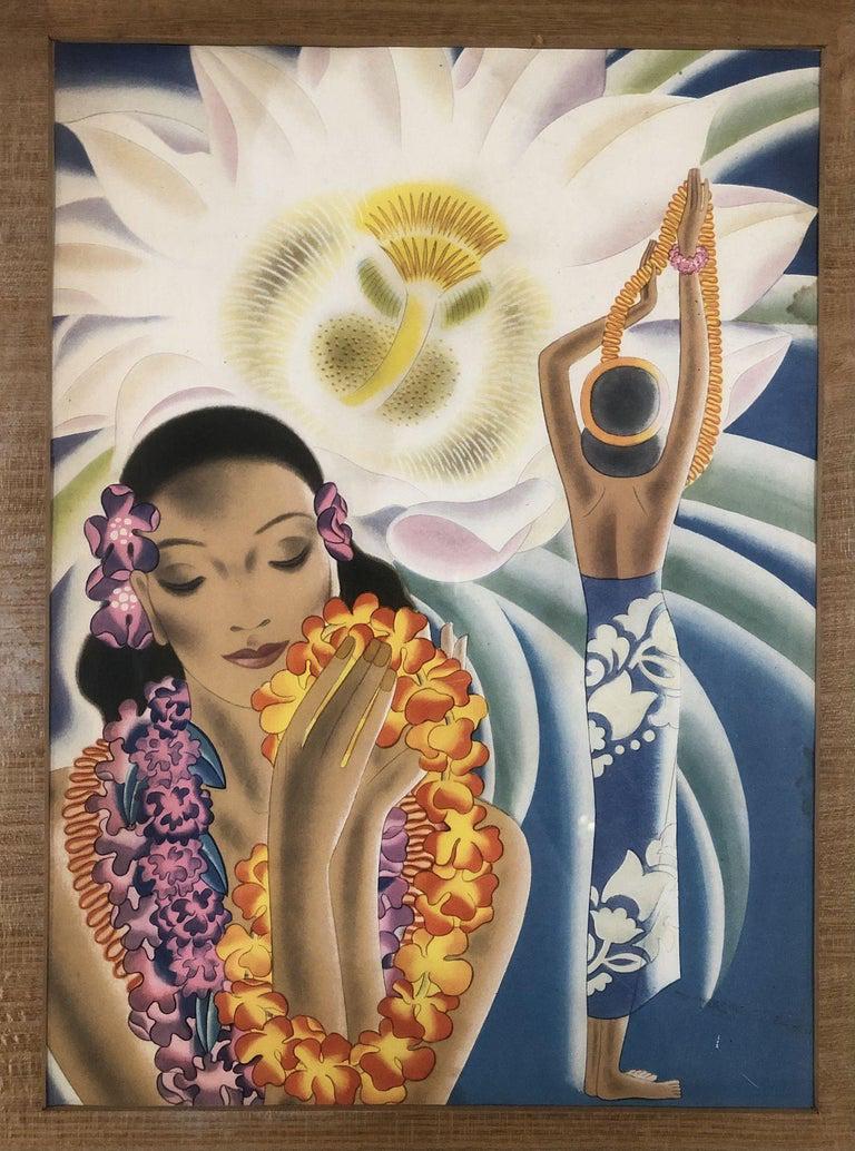 Vintage Frank Macintosh " the Offering" Hawaiian Luau in Bamboo Frame: Vintage Frank Macintosh " the Offering" Hawaiian Luau in Bamboo Frame Creator: Frank Macintosh (Artist) Dimensions: Height: 17.5 in (44.45 cm) Dimensions: Width: 13.5 in (34.29 cm) Dimensions: Depth: