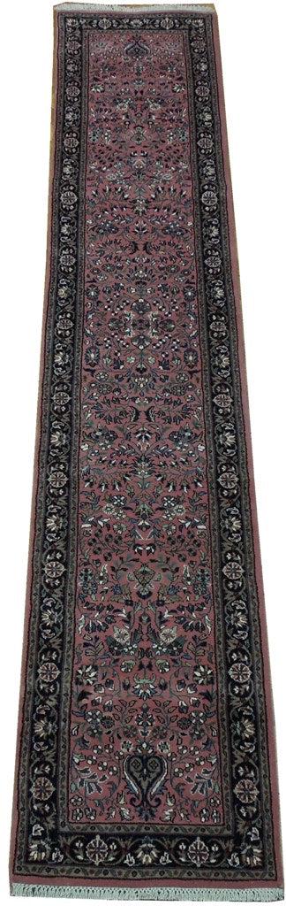 2' x 10' Rust Red Sarouk Runner Rug 19770: 2' x 10' Rust Red Sarouk Runner Rug 19770 Size in Feet: Width: 2 x Length: 10 Size in Inches: Width:24 in x Length: 120 in Colors: Rust Red Weave: 100% Handmade Pile: 3/8 Wool Style: Sarouk Origin: In