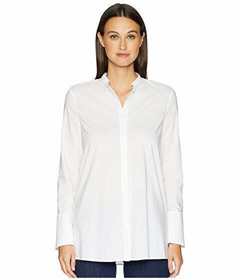 ESCADA Sport Nalisy Mock Collar Button Up Shirt Size 34 (White) L77103: ESCADA Sport Nalisy Mock Collar Button Up Shirt Size 34 (White) L77103 Pattern: Solid Sleeve Length: Long Sleeve Neckline: Collared Size: 34 Color: White Sub-Style: Button-Up Shirt Material: Cotton Br