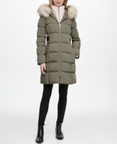 DKNY Fleece Lined Faux Fur Trim Hooded Green Puffer Coat B1414 Size XXS: DKNY Fleece Lined Faux Fur Trim Hooded Green Puffer Coat B1414 Size XXS Size: 2XS Accents: Fur Trim Style: Puffer Jacket Fabric Type: Fleece Outer Shell Material: Polyester Type: Coat Features: Hooded