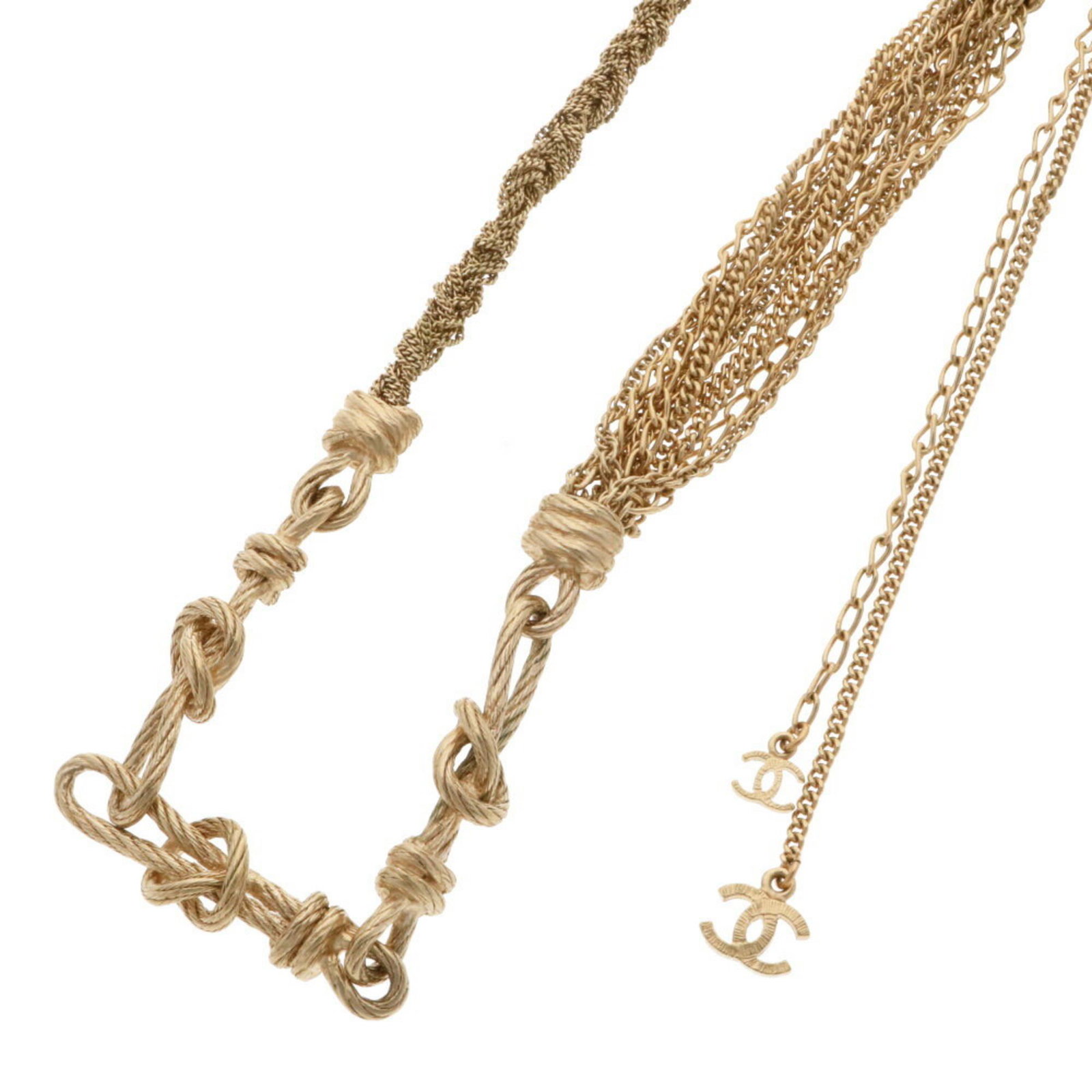 CHANEL Necklace Gold Ladies Metal Accessory: CHANEL Necklace Gold Ladies Metal Accessory Brand: Chanel Line: Coco Country of Origin: France Necklace Type: Necklace Gender: Women Material: Metal Color: Gold Weight: 50.2g / 1.77oz. Condition: Used