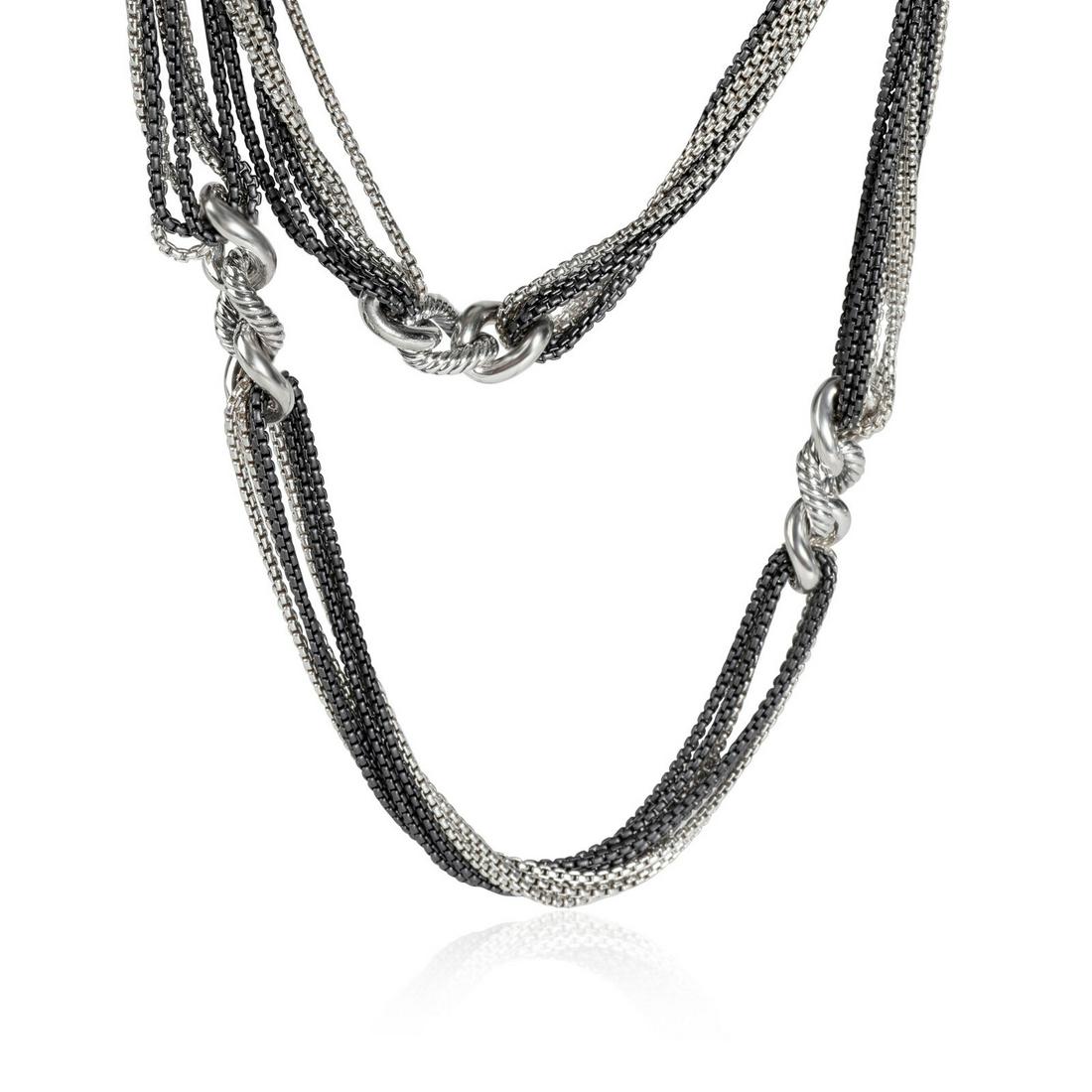 David Yurman Multi-Strand Cable Curb Link Necklace in Blackened Sterling Silver: David Yurman Multi-Strand Cable Curb Link Necklace in Blackened Sterling Silver Necklace Length: 42 null Original Box?: Yes Metal Purity: 925 Original Papers?: No Gross Weight (Grams): 143.84 Product 
