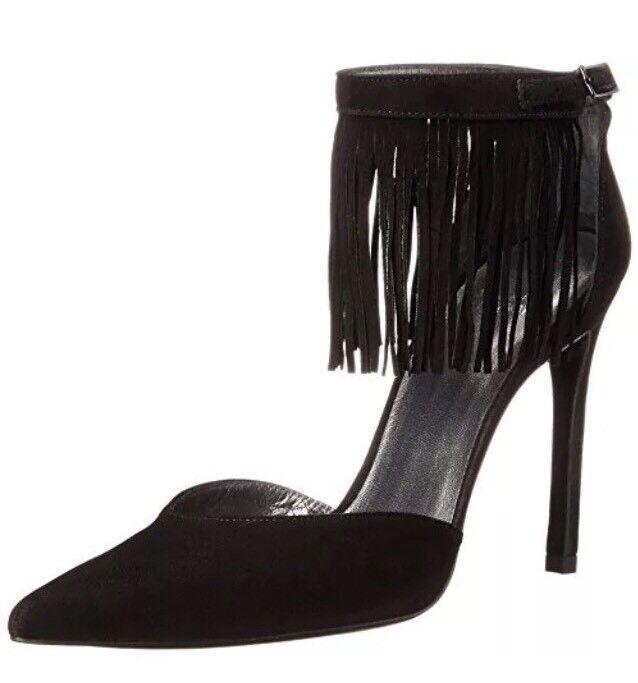 Stuart Weitzman Fringelica Fringe Black Suede Ankle Strap Pump N4543 Size 9.5 M: Stuart Weitzman Fringelica Fringe Black Suede Ankle Strap Pump N4543 Size 9.5 M Toe Shape: Pointed Toe Us Shoe Size: 9.5 Color: Black Heel Height: High (3-3.9 in) Accents: Fringe Brand: Stuart Weitzma