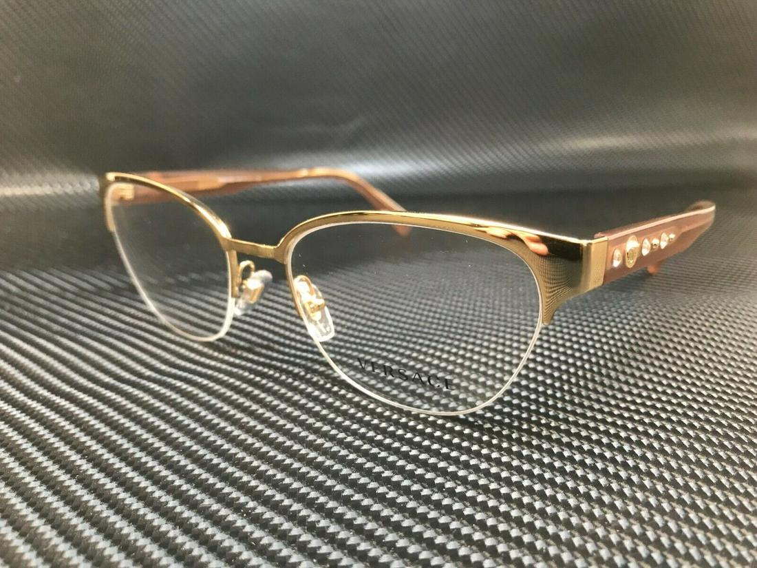 Versace VE1255B 1002 Gold Women's Butterfly Demo Lens Eyeglasses Frame 52mm: Versace VE1255B 1002 Gold Women's Butterfly Demo Lens Eyeglasses Frame 52mm Temple Length: 140 mm Lens Socket Width: 52 mm Type: Eyeglasses Bridge Width: 18 mm Brand: Versace Frame Color: Gold New The