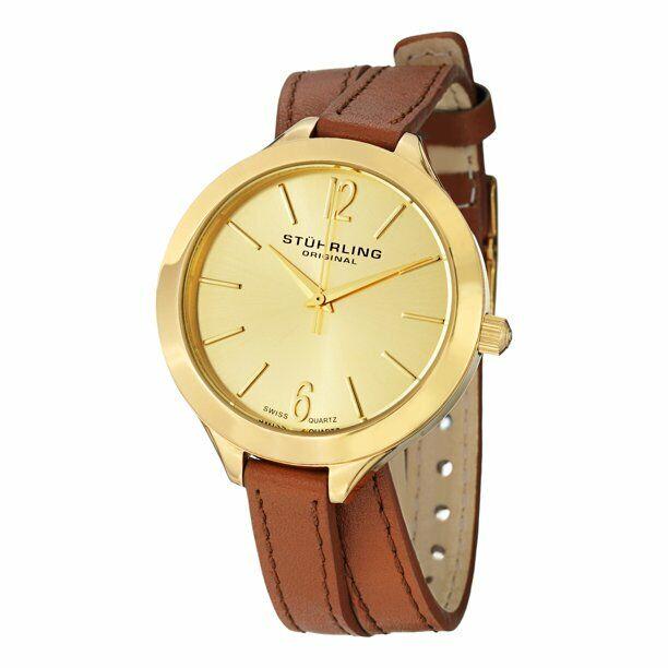 Stuhrling 568.04 Analog Deauville 23K Gold Plated Brown Leather Women Watch 2221: Stuhrling 568.04 Analog Deauville 23K Gold Plated Brown Leather Women Watch 2221 Water Resistance: 50 Metres / 5 ATM Watch Shape: Round Style: Dress/Formal Case Color: Yellow Gold Water Resistance Rat