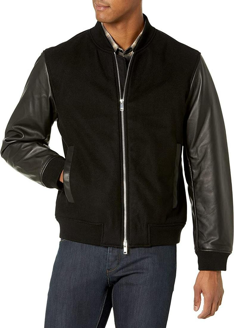 Theory B5623 Mens Black Evans Moduc Melton Wool Blend Bomber Jacket Size M: Theory B5623 Mens Black Evans Moduc Melton Wool Blend Bomber Jacket Size M Brand: Theory Fit: Regular Size Type: Regular Outer Shell Material: Wool Pattern: Solid Type: Jacket Closure: Zip Size: M Col