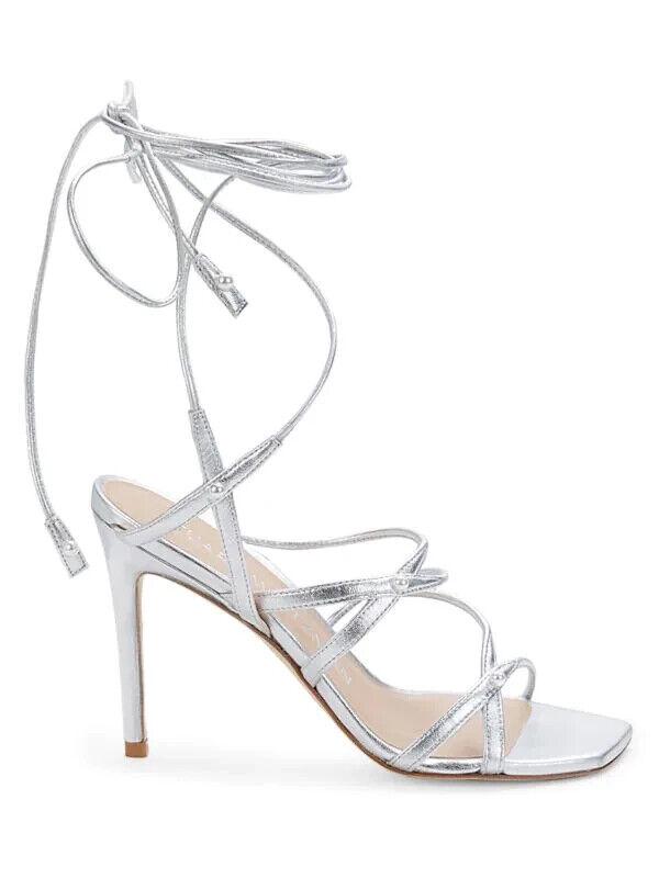 Stuart Weitzman Astrid 100 Ankle Tie Silver Sandals N7083 Size 9.5: Stuart Weitzman Astrid 100 Ankle Tie Silver Sandals N7083 Size 9.5 Brand: Stuart Weitzman Us Shoe Size: 9.5 Style: Strappy Color: Silver Upper Material: Leather Type: Sandal Features: Ankle Strap Clos