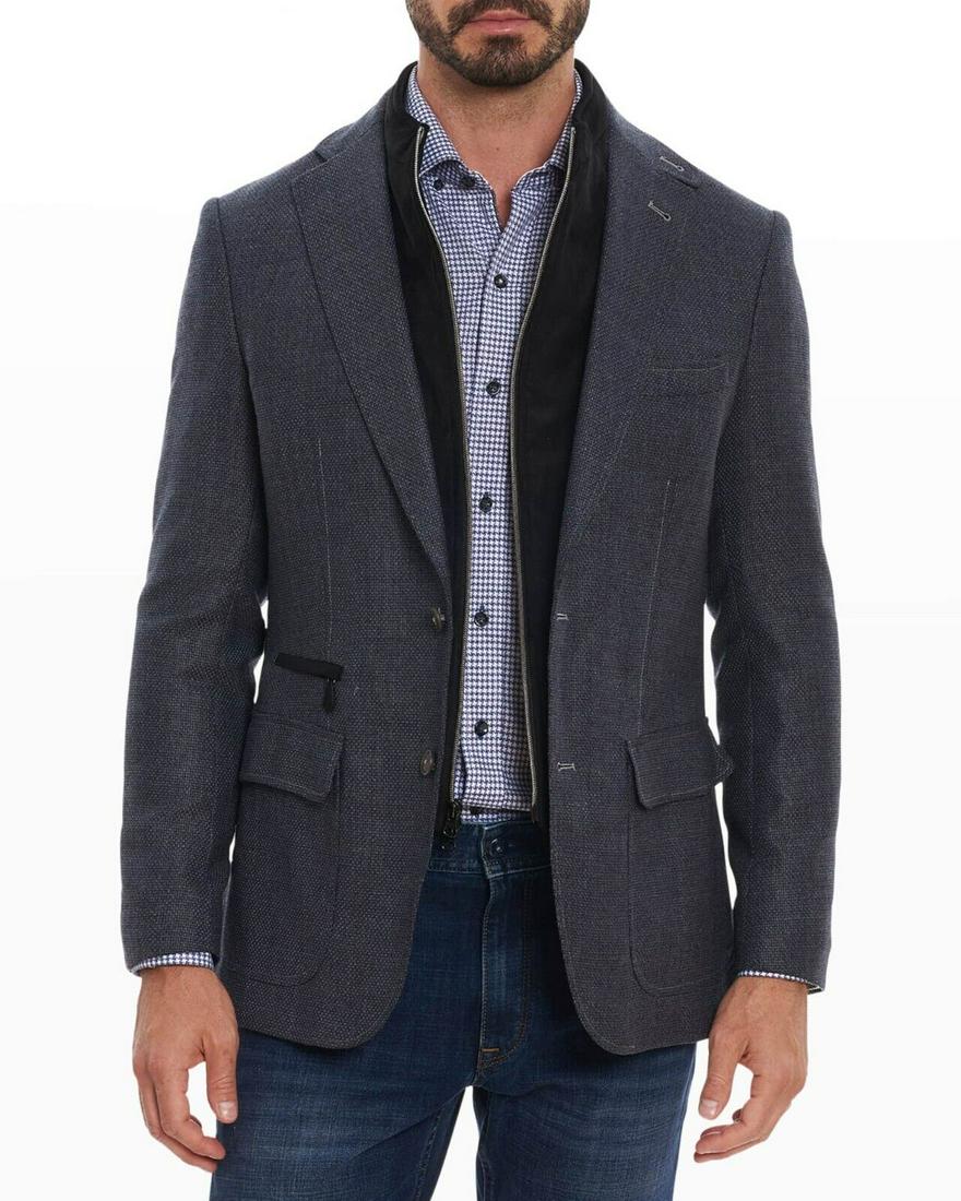 Robert Graham B10316 Mens Grey Uptown Wool Blend Sport Coat Size 44: Robert Graham B10316 Mens Grey Uptown Wool Blend Sport Coat Size 44 Model: Robert Graham B10316 Outer Shell Material: Wool Pattern: Solid Closure: Button Size: 44 Color: Gray Brand: Robert Graham Fit: