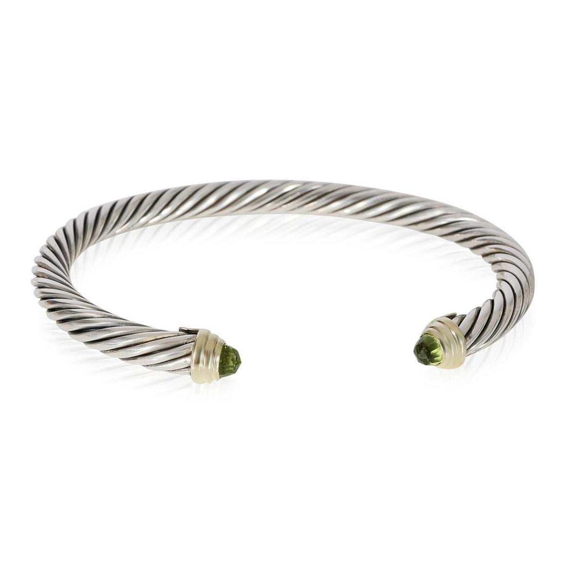 David Yurman Cable Classic Peridot Bracelet in 14k Yellow Gold/Sterling Silver: David Yurman Cable Classic Peridot Bracelet in 14k Yellow Gold/Sterling Silver Item Length: 6.5 in Main Stone: Peridot Metal Purity: 14k Original Box?: No Original Papers?: No Gross Weight (Grams): 25