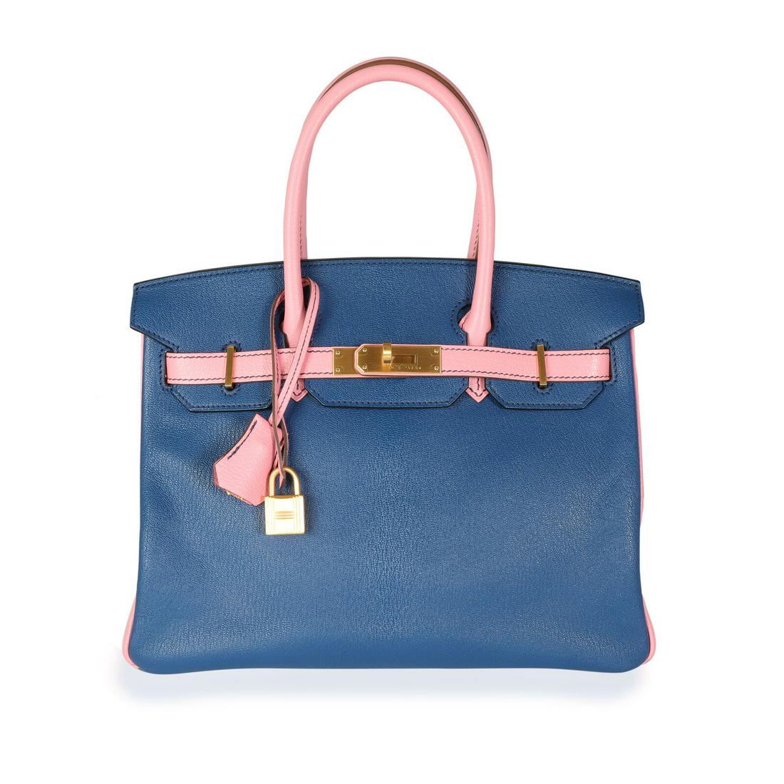 Hermes HSS Bleu Saphir & Rose Confetti Chevre Birkin 30 BGHW: Hermes HSS Bleu Saphir & Rose Confetti Chevre Birkin 30 BGHW Dimensions: 12 x 9 x 6 Handbag Accessories: Clochette;Dustbag;Lock;Raincoat;Care Booklet;Key Bag Length: 12 in Bag Depth: 6 in Bag Height:
