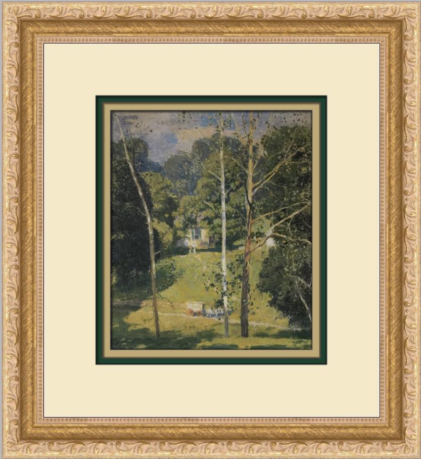 Daniel Garber The Mary Maxwell House Custom Framed Print: Daniel Garber The Mary Maxwell House Custom Framed Print Size: Medium Region Of Origin: United States Artist: Daniel Garber Production Technique: Offset Lithograph Framing: Matted & Framed Style: Impr