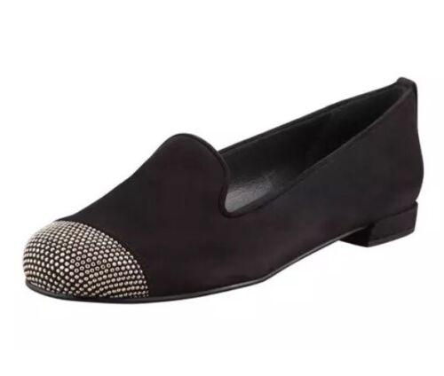 Stuart Weitzman Women's Lingo Stud Detail Black Suede Loafers N2231* Size 7 N: Stuart Weitzman Women's Lingo Stud Detail Black Suede Loafers N2231* Size 7 N Brand: Stuart Weitzman Type: Flat Us Shoe Size: 7 N Color: Black Style: Loafers & Moccasins Shoe Width: AA Heel Height: Fl