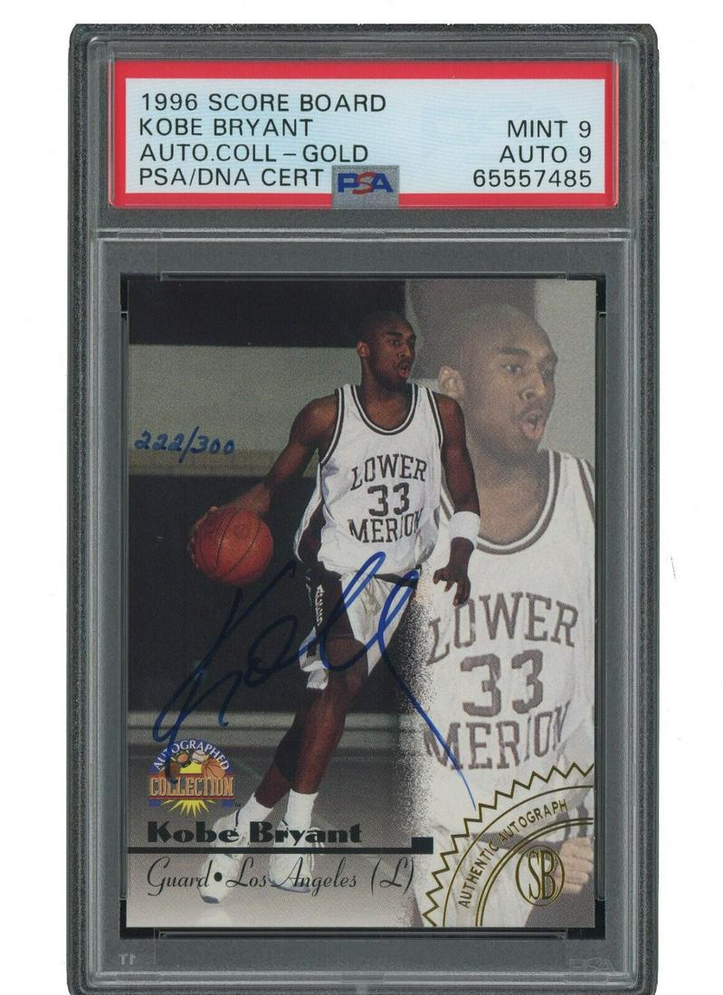 1996 Scoreboard Kobe Bryant Gold Auto Rc Psa 9 Mint 222/300 Rookie 