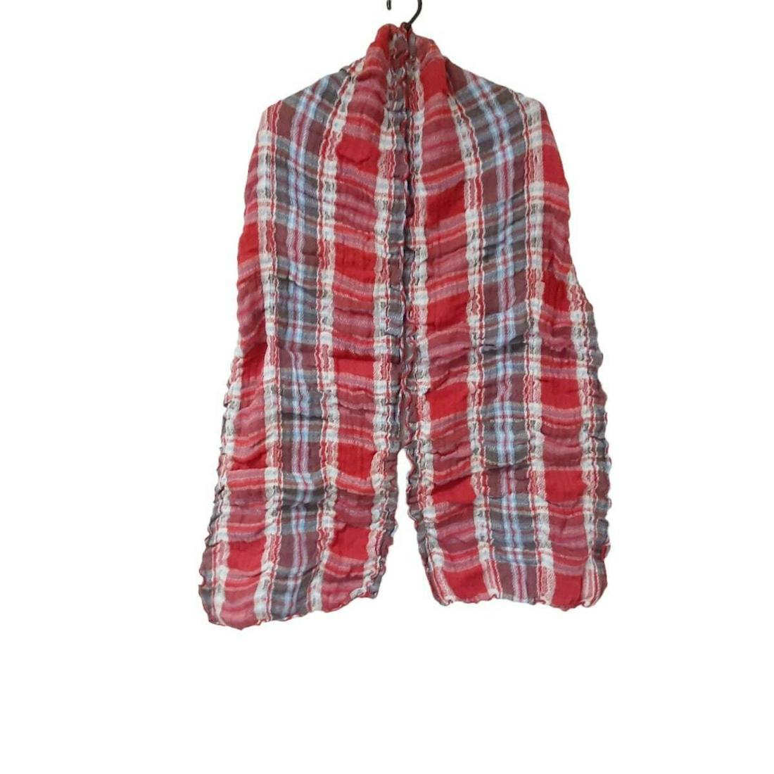 PINK HOUSE - Red Gray Multi Cotton Bolyurethane Scarf: PINK HOUSE - Red Gray Multi Cotton Bolyurethane Scarf Brand: PINK HOUSE Style: Scarf Color: Red Gray Multi Material: Cotton Bolyurethane Accessories: None Type: Scarf C: Heavily Used The BIDHAUS Guara