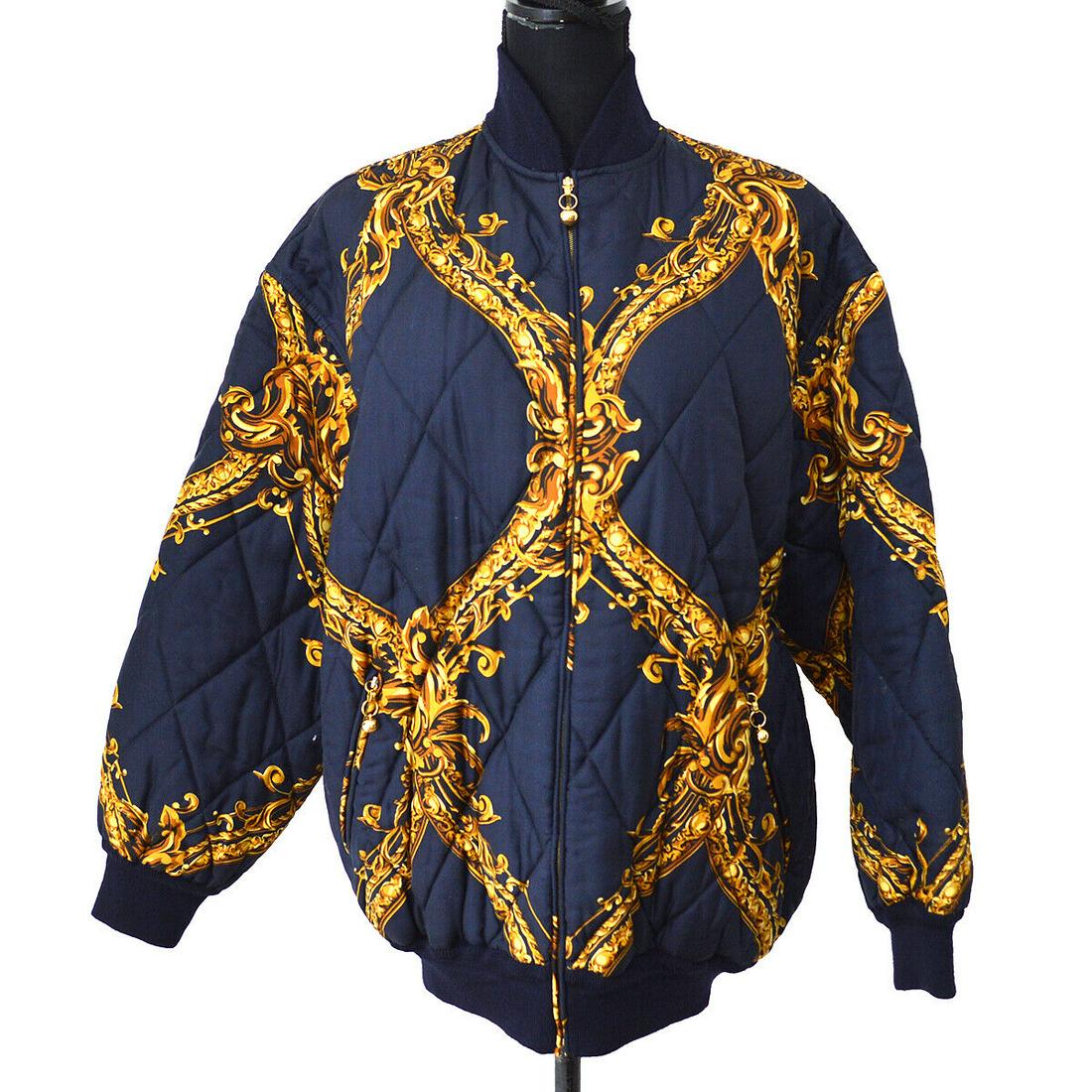GIANFRANCO FERRE Zip Up Long Sleeve Jacket Coat Navy: GIANFRANCO FERRE Zip Up Long Sleeve Jacket Coat Navy Style: Jacket Outer Shell Material: 100% Silk Season: Winter Product Line: Jacket Type: Coat Features: Zipper Color: Navy Gold Closure: Zip Occasio