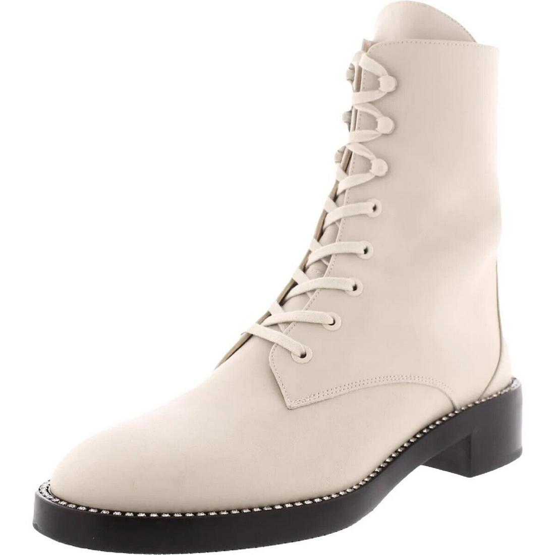 Stuart Weitzman N6941 Womens Ivory Sondra Embellished Combat Boots Size US 8B: Stuart Weitzman N6941 Womens Ivory Sondra Embellished Combat Boots Size US 8B Pattern: Solid Character: Boots Closure: Lace Up Us Shoe Size: 6.5 Eu Shoe Size: 38.5 Color: Ivory Heel Height: Low (1-1.9