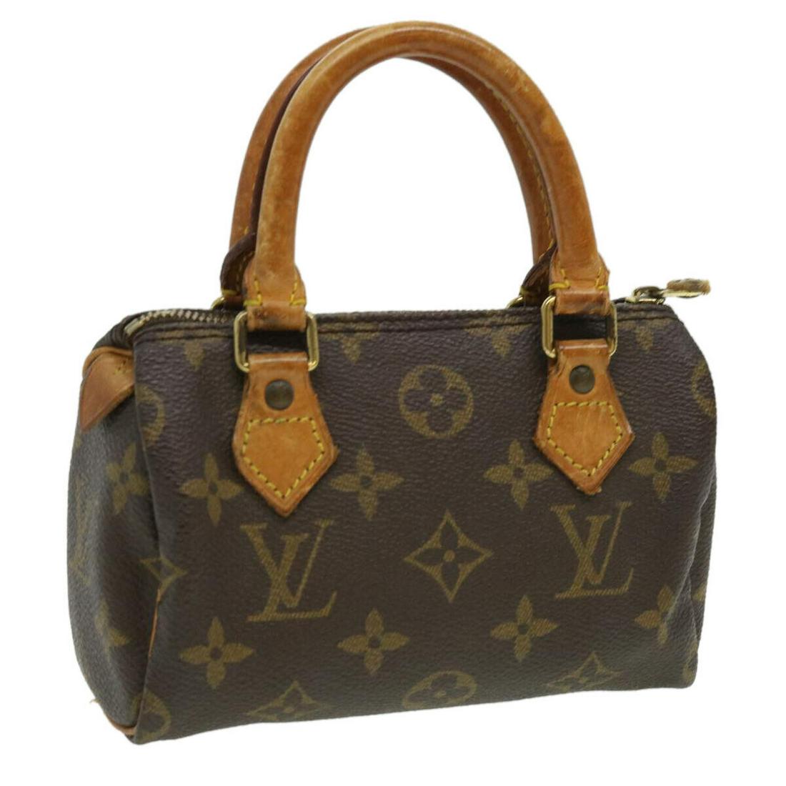 LOUIS VUITTON Monogram Mini Speedy Hand Bag M41534 LV: LOUIS VUITTON Monogram Mini Speedy Hand Bag M41534 LV Brand: LOUIS VUITTON Style: Hand Bag Material: Monogram Canvas Exterior Color: Monogram Bag Height: 4.3inch(Approx) / 11cm(Approx) Bag Depth: 2.8i