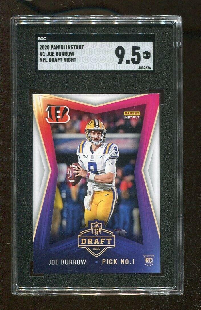 Joe Burrow 2020 Panini Instant Draft Night Bengals LSU SGC 9.5: Joe Burrow 2020 Panini Instant Draft Night Bengals LSU SGC 9.5 Player: Joe Burrow Card Manufacturer: Panini Year: 2020 Season: 2020 Grade: 9.5 Team: Bengals Original/Reprint: Original Sport: Football 