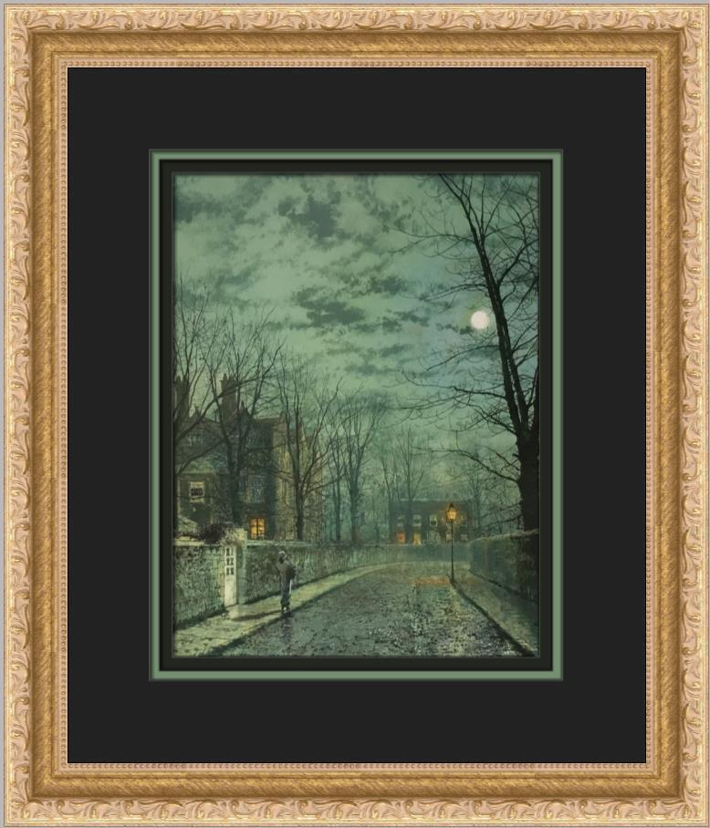John Atkinson Grimshaw A Wet Country Road Custom Framed Print: John Atkinson Grimshaw A Wet Country Road Custom Framed Print Size: Medium (up to 36in.) Region Of Origin: United States Artist: John Atkinson Grimshaw Production Technique: Lithography Framing: Matte
