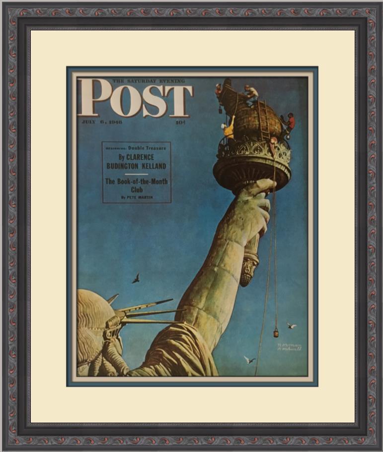 Norman Rockwell The Saturday Evening Post A Facelift Miss Liberty Custom Framed: Norman Rockwell The Saturday Evening Post A Facelift Miss Liberty Custom Framed Size: Medium Region Of Origin: United States Artist: Norman Rockwell Production Technique: Offset Lithograph Framing: Ma