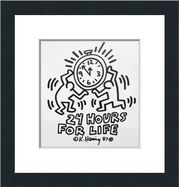 Keith Haring Print - Aids Benefit Logo Custom Framed: Keith Haring Print - Aids Benefit Logo Custom Framed Features: Framed Matted Region Of Origin: united states Item Width: 14 in Title: Aids Benefit Logo Production Technique: Lithography Item Length: 1