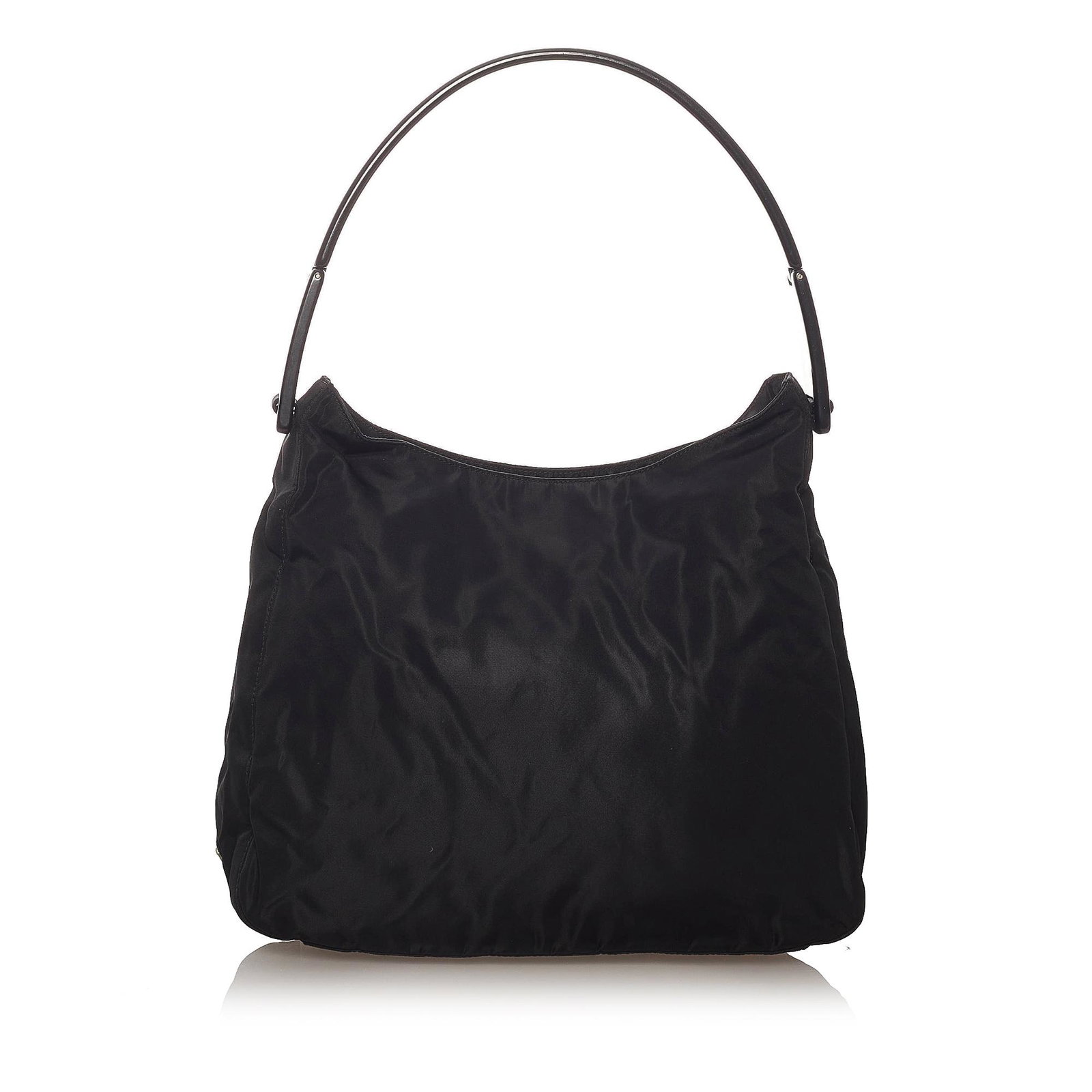 Prada Tessuto Tote Bag: Prada Tessuto Tote Bag This tote bag features a nylon body a flat plastic strap and a top zip closure. Brand: Prada Model: Tessuto Tote Bag Origin: Italy Category: Bags Color: Black Style: Tessuto Mat