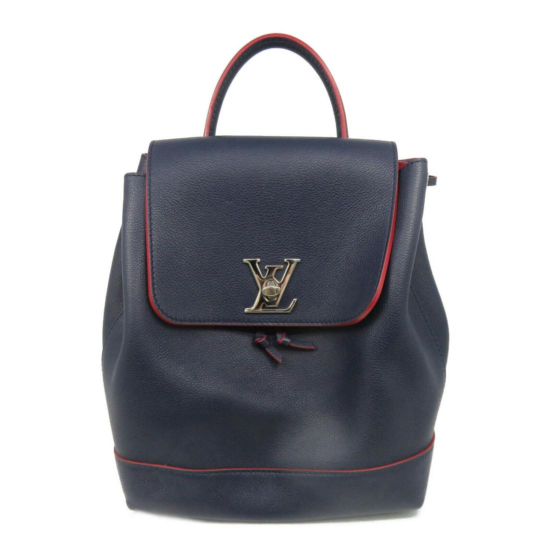 Louis Vuitton LV SHW Lockme Bucket Backpack M43879 Calfskin Leather Navy Blue: Louis Vuitton LV SHW Lockme Bucket Backpack M43879 Calfskin Leather Navy Blue Brand: LOUIS VUITTON Style: Rucksack Backpack Exterior Material: Calfskin (cowhide) Exterior Color: Navy Bag Height: 11.4 