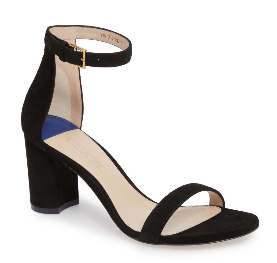 Stuart Weitzman 75LESSNUDIST Black Suede Ankle Strap Sandal Heels N4564 Size 12: Stuart Weitzman 75LESSNUDIST Black Suede Ankle Strap Sandal Heels N4564 Size 12 Brand: Stuart Weitzman Type: Heel Us Shoe Size: 12 Heel Style: Cuban Color: Black Style: Pump Features: Ankle Strap Heel