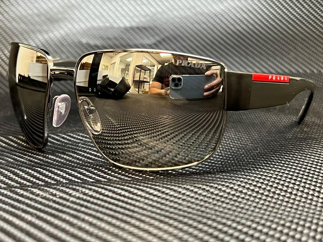 PRADA LINEA ROSSA PS 56VS 5AV09F Gunmetal Pillow 62 mm Men's Sunglasses: PRADA LINEA ROSSA PS 56VS 5AV09F Gunmetal Pillow 62 mm Men's Sunglasses Lens Technology: Mirrored Brand: PRADA Frame Color: Gray Uv Protection: UV400 Type: Sunglasses Lens Material: Mirror Model: Prad