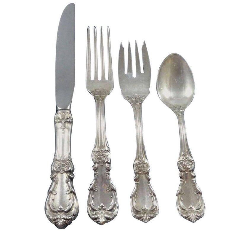 Burgundy by Reed and Barton Sterling Silver Flatware Set Service 24 pieces New: Burgundy by Reed and Barton Sterling Silver Flatware Set Service 24 pieces New New burgundy by reed and barton sterling silver flatware set, 24 pieces. Great starter set! this set includes: 6 knives, 