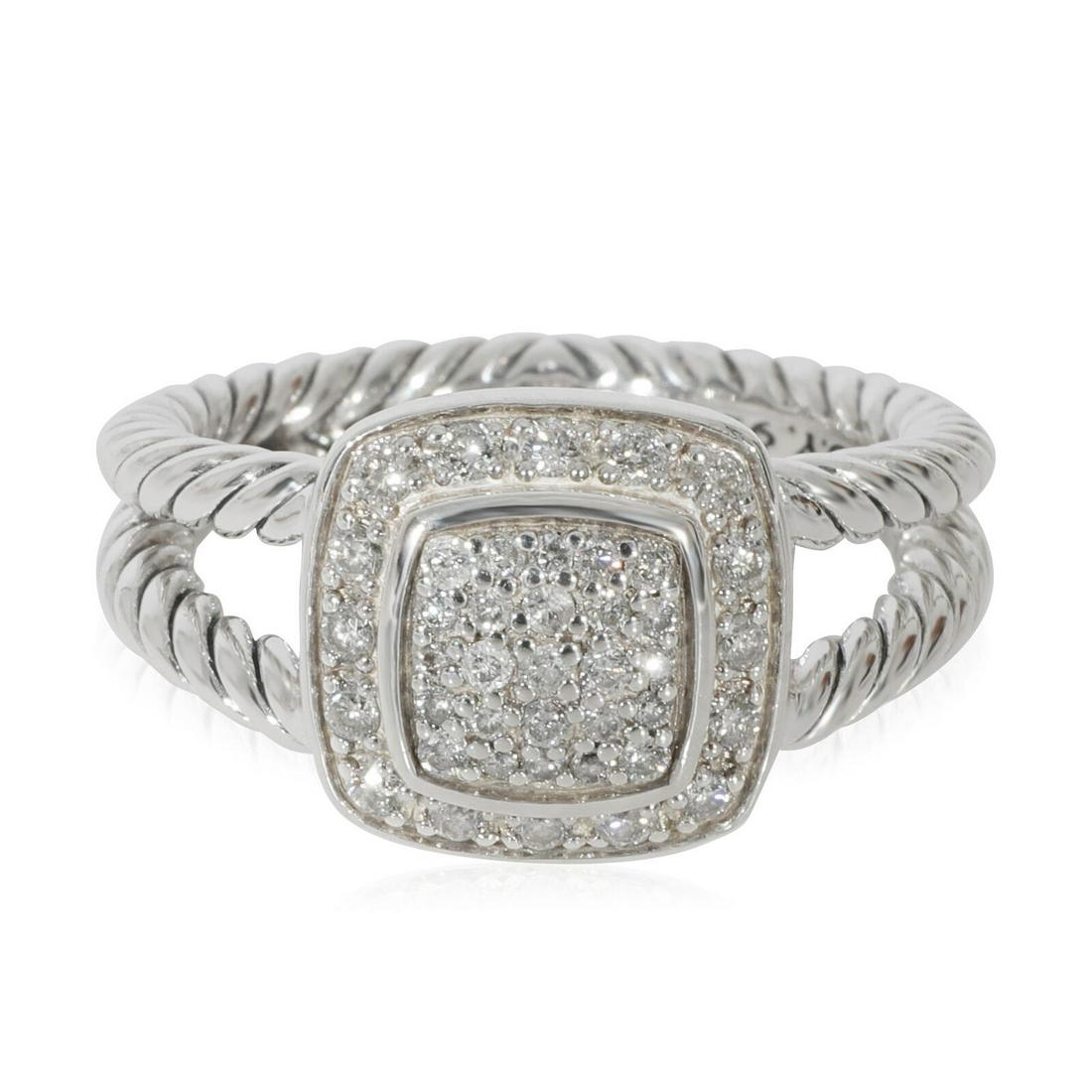 David Yurman Petite Diamond Albion Ring in Sterling Silver 0.38 CTW: David Yurman Petite Diamond Albion Ring in Sterling Silver 0.38 CTW Side Stone Shape: Round Brilliant Side Stone Type: Diamond Side Stone Weight (Cts): 0.38 Side Stone Color: GHI Side Stone Quality: S