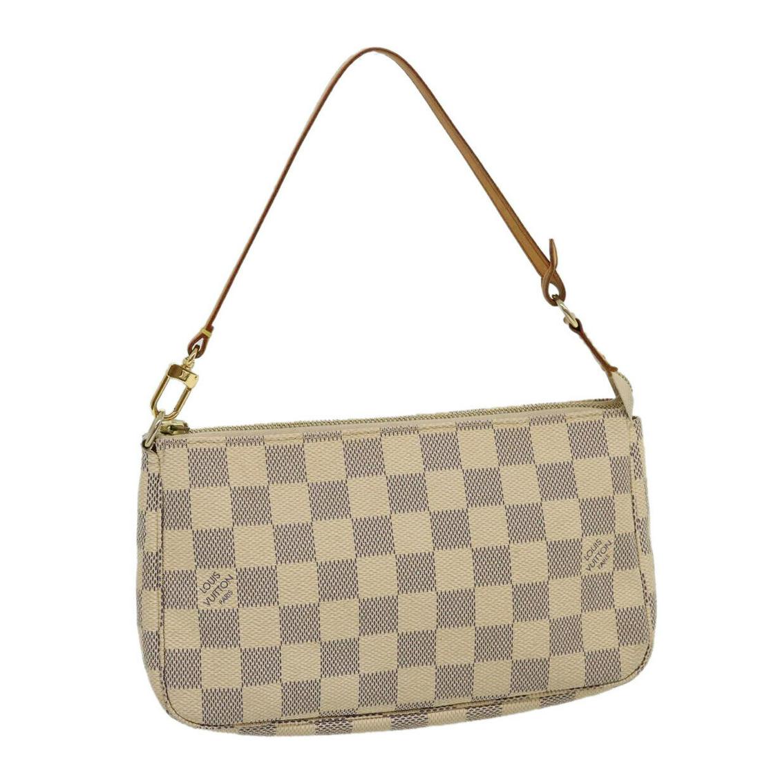 LOUIS VUITTON Damier Azur Pochette Accessoires Pouch N51986 LV: LOUIS VUITTON Damier Azur Pochette Accessoires Pouch N51986 LV Brand: LOUIS VUITTON Style: Pouch Material: Damier Azur Canvas Exterior Color: Damier Azur Bag Height: 5.1inch(Approx) / 13cm(Approx) Bag