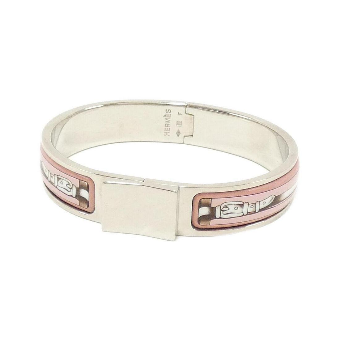 HERMES Bracelet: HERMES Bracelet Brand: HERMES Style: Bracelet Color: ROSE Palladium(SILVER)(Hardware) "Gender: Ladies" Size: Internal dimension x Max W: 16cmx1.2cm Type: Bracelet AB: Very Good The BIDHAUS Guarantee: