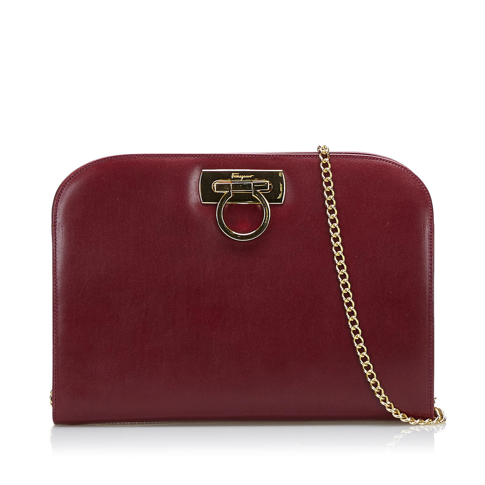 Ferragamo Gancini Leather Chain Crossbody Bag: Ferragamo Gancini Leather Chain Crossbody Bag The Gancini Chain crossbody bag features a leather body chain link strap a Gancini turn lock closure and an interior zip pocket. Brand: Ferragamo Model: G