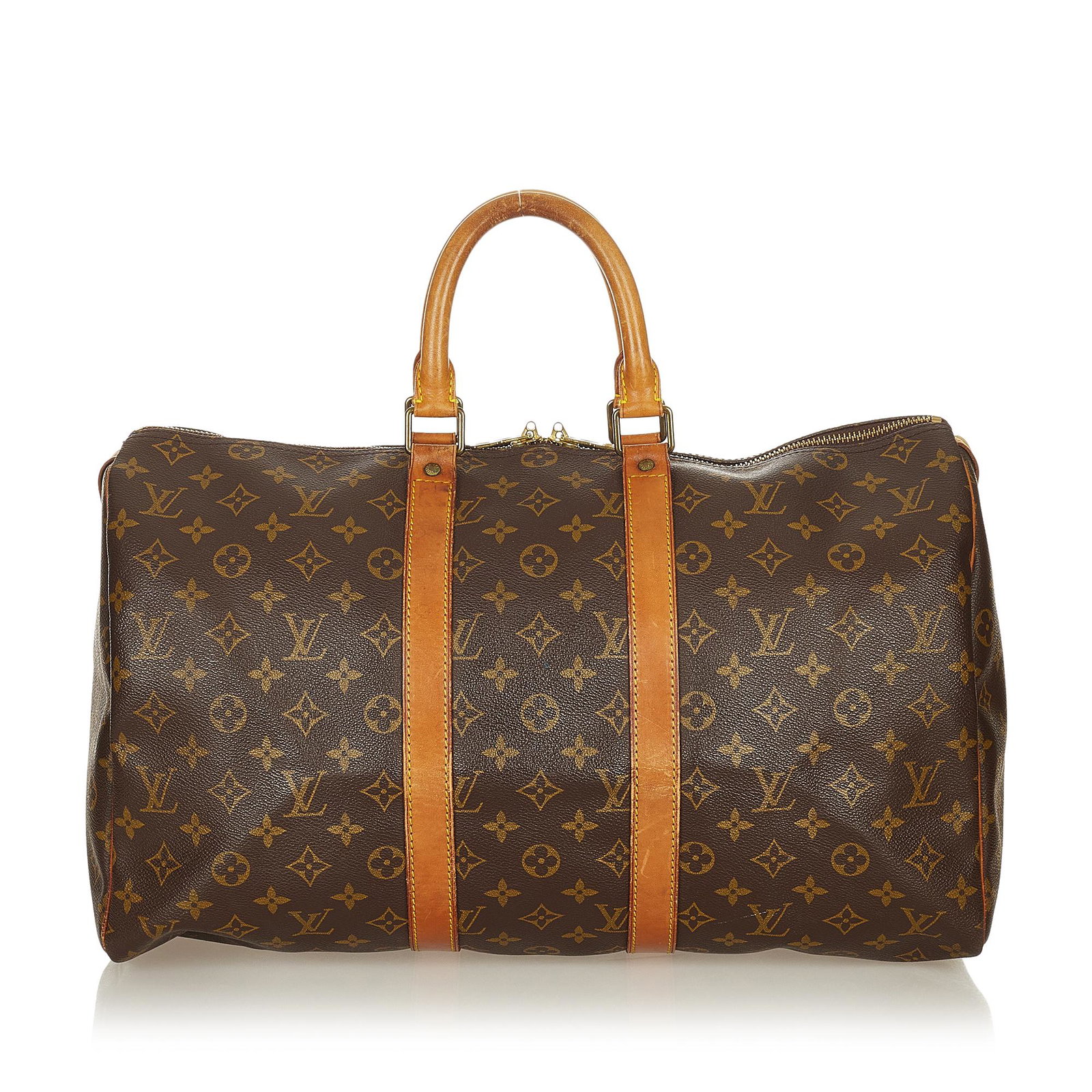 Louis Vuitton Monogram Keepall 45: Louis Vuitton Monogram Keepall 45 The Keepall 45 features a monogram canvas body rolled leather handles and a top zip closure. Brand: Louis Vuitton Model: Monogram Keepall 45 Origin: France Category: 